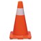 Tatco Traffic Cone, PVC, 18" Height, 2.4 lbs, Orange/Silver 25500 - alternate 1